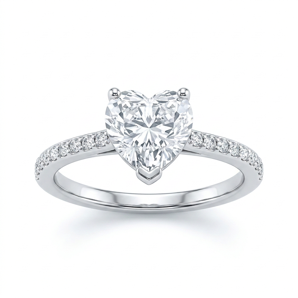 Heart Side Stone Ring