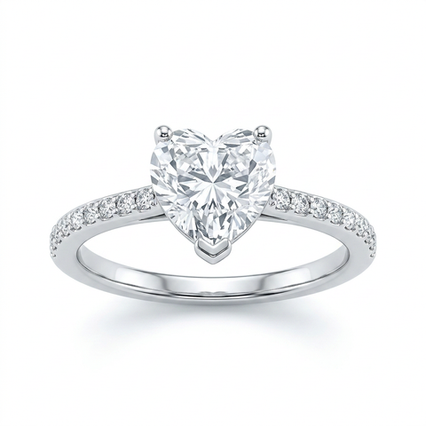 Heart Side Stone Ring