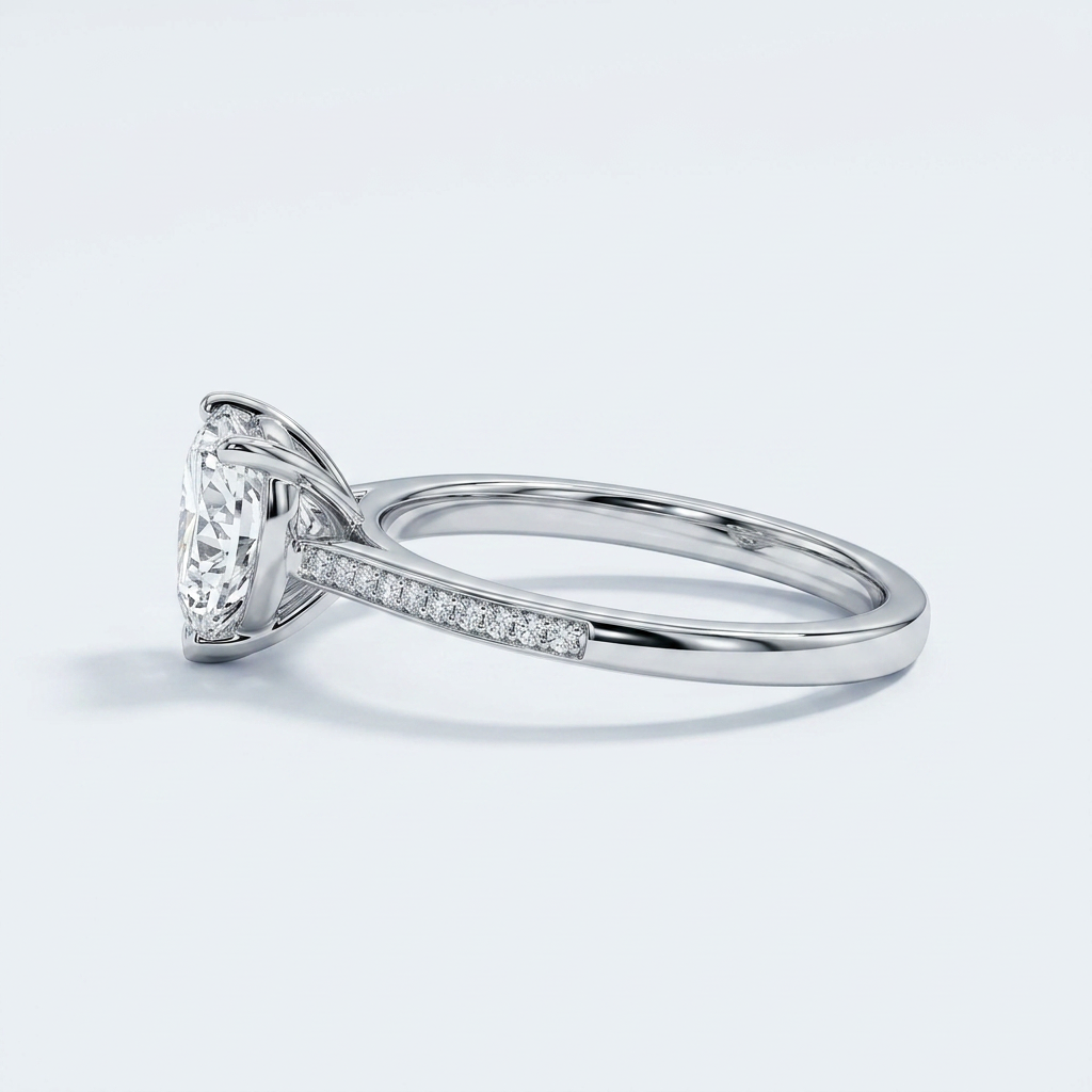 Heart Side Stone Ring