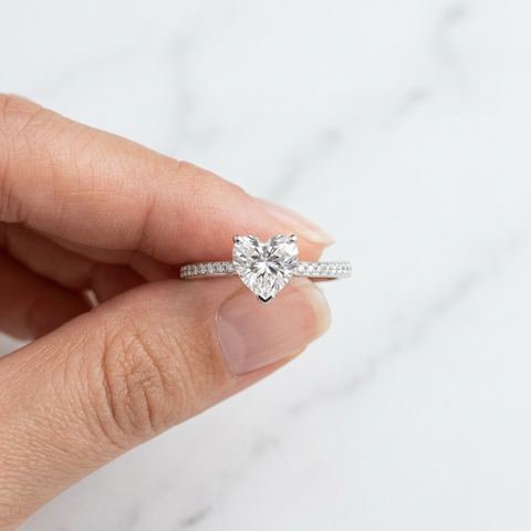 Heart Side Stone Ring