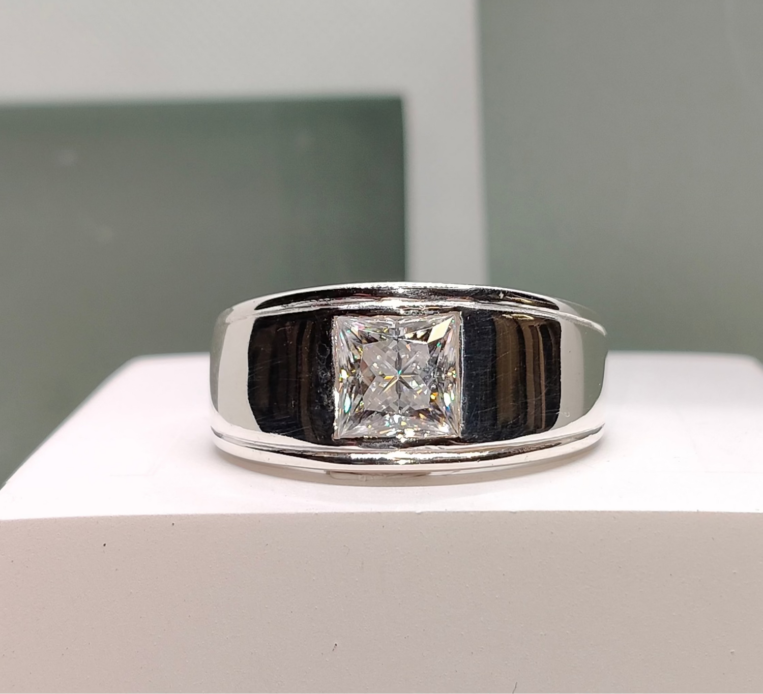 Bold Everyday Square Cut Men's Ring