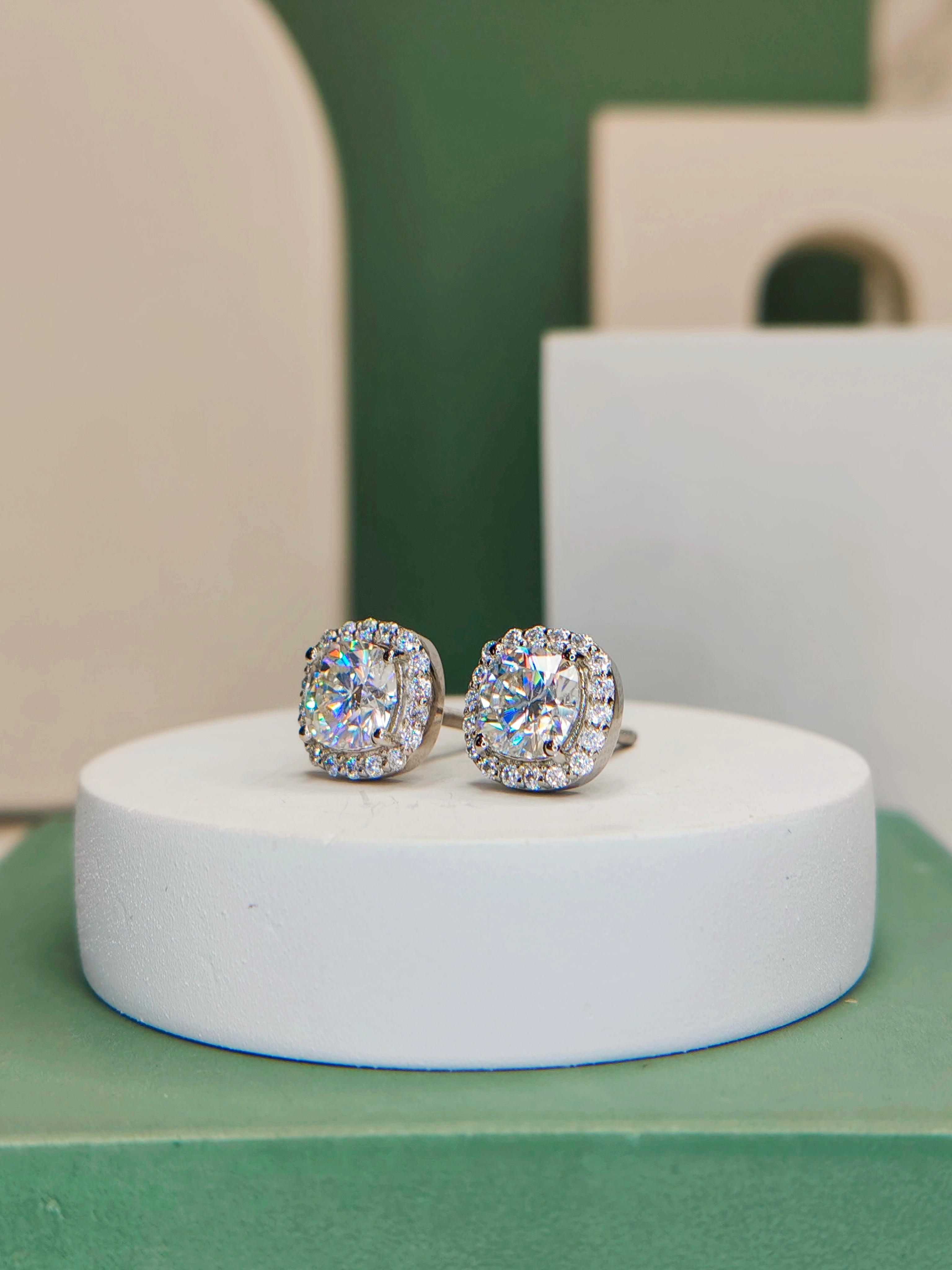 Glowing Halo Cushion Earrings