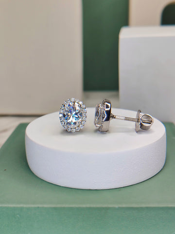 Glowing Halo Oval Earrings