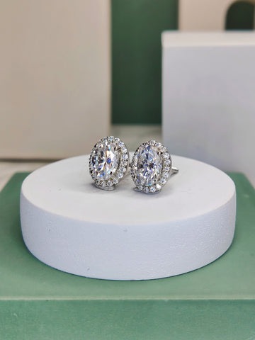Glowing Halo Oval Earrings