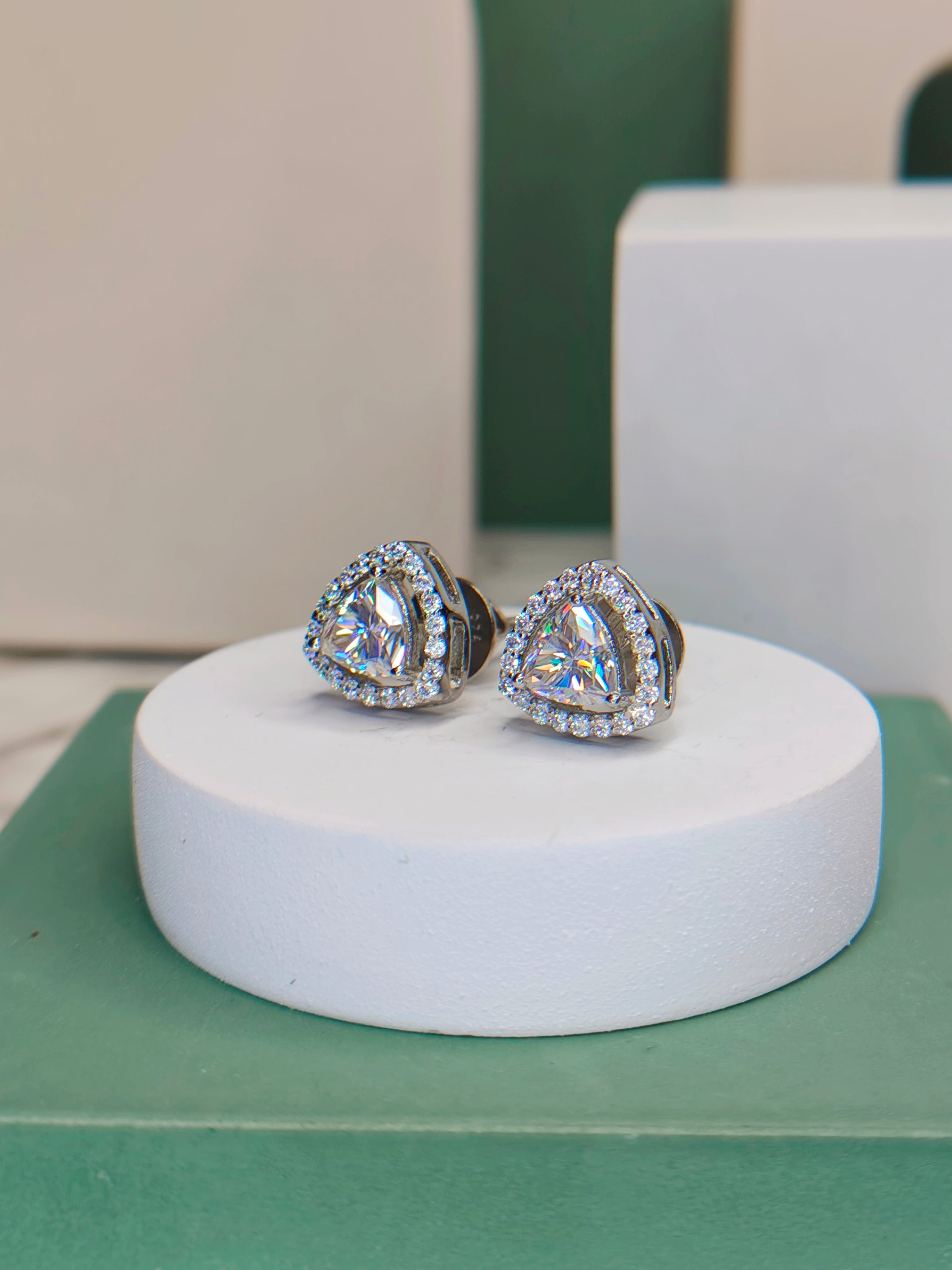 Halo Aura Trillion Earrings
