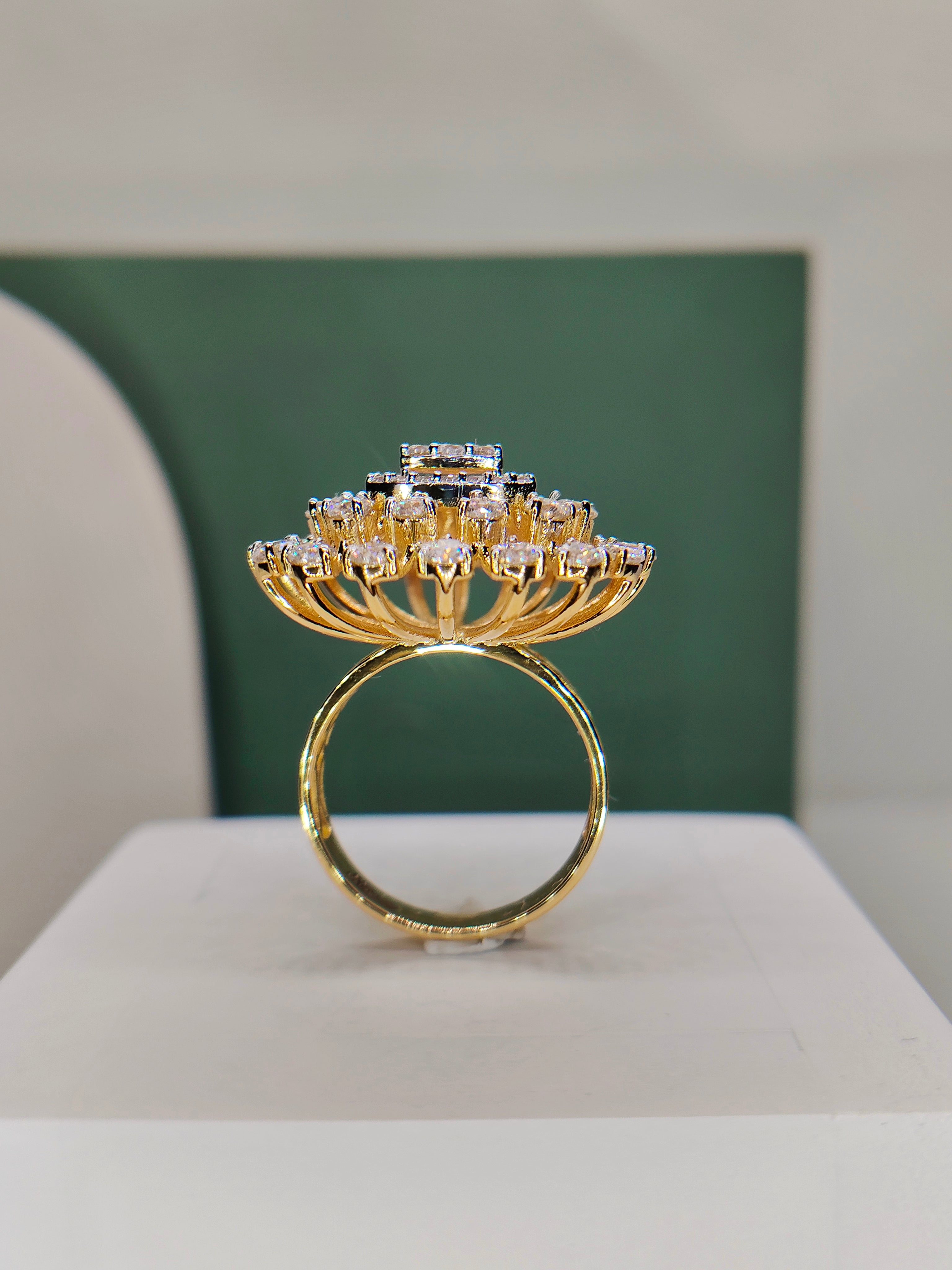 Triad Sparkle Cocktail Ring