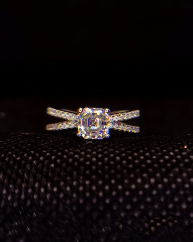 Asscher Cut Double Band