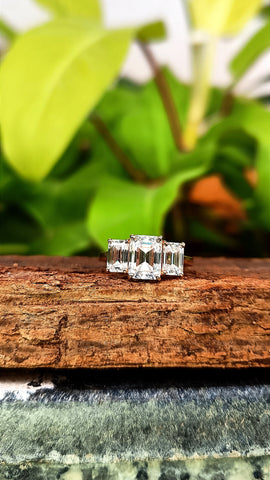 Rose Glow Triple Emerald Ring