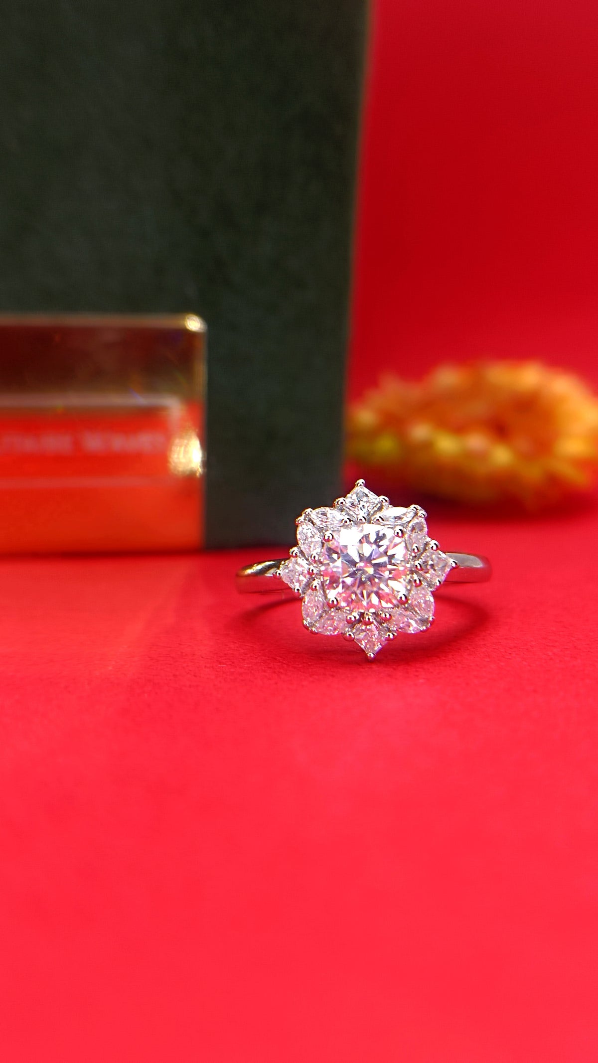 Cushion with marquise fancy ring