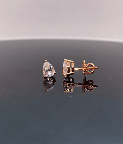 Petite Pear Rose Gold Earrings