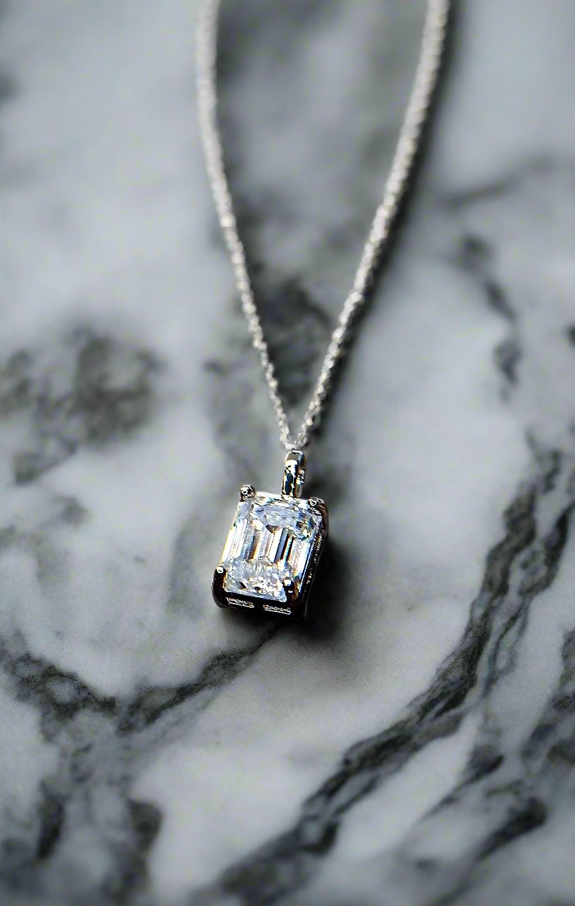 Classic Emerald Solitaire Pendant