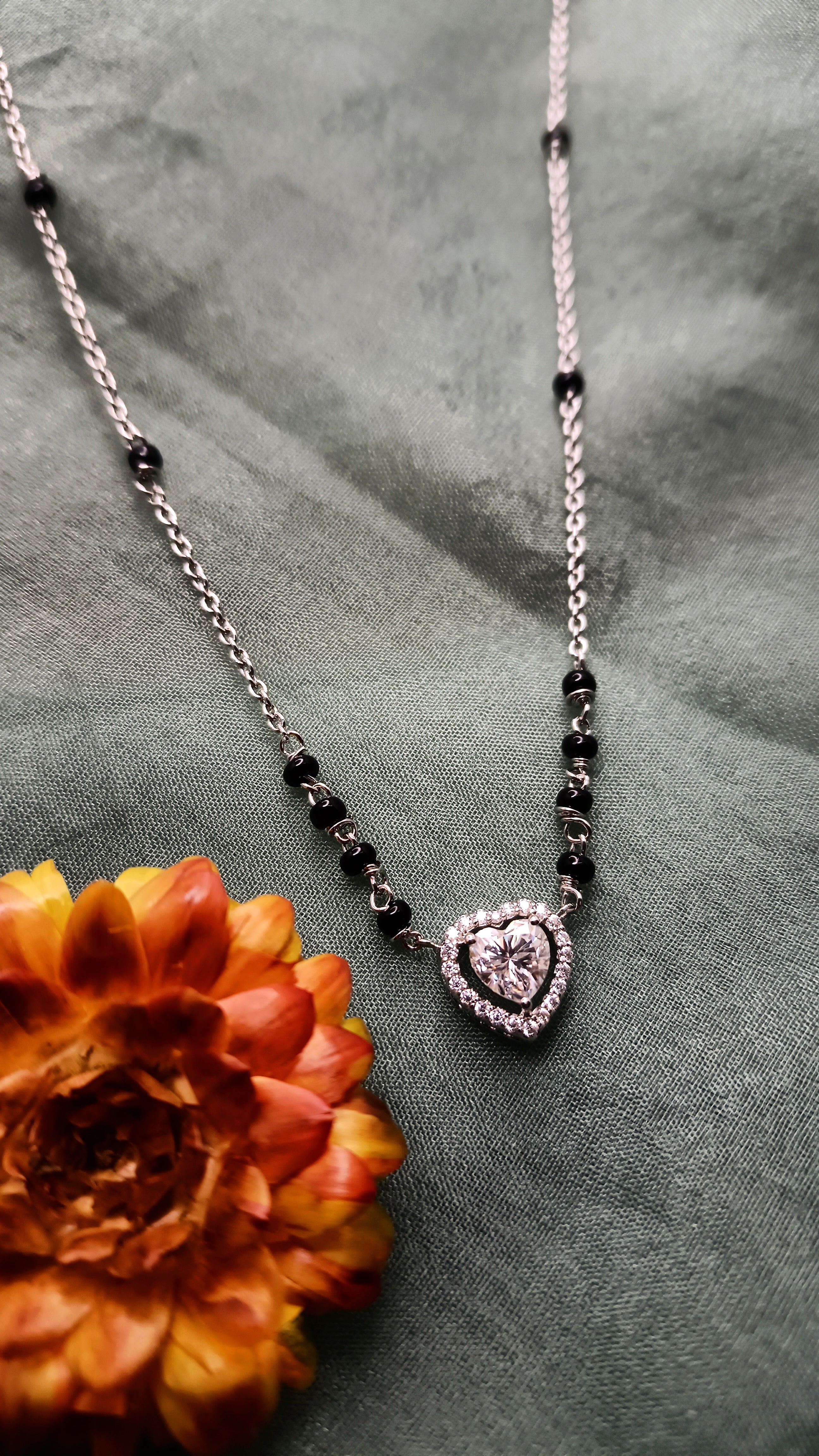 Heart Shape Halo Mangalsutra