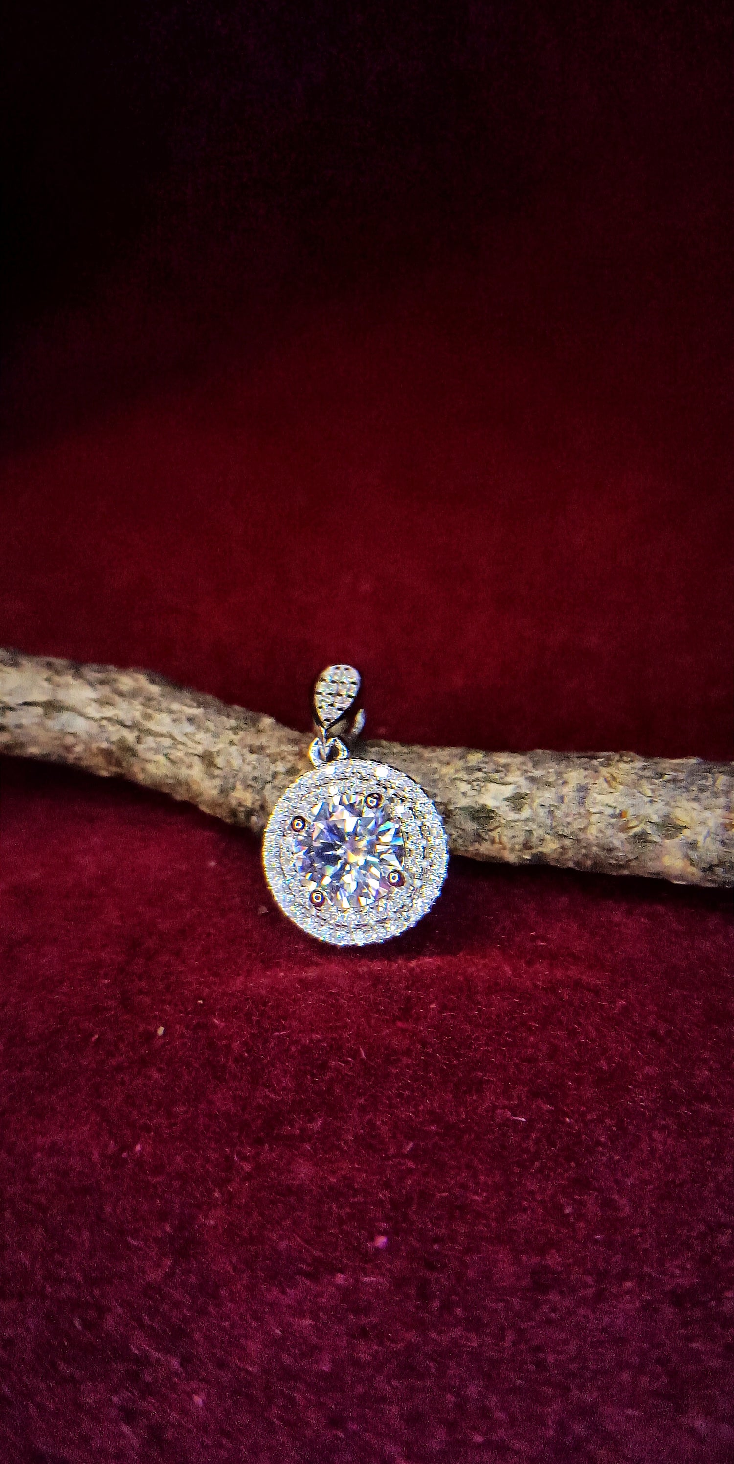 Double Halo Round Pendant
