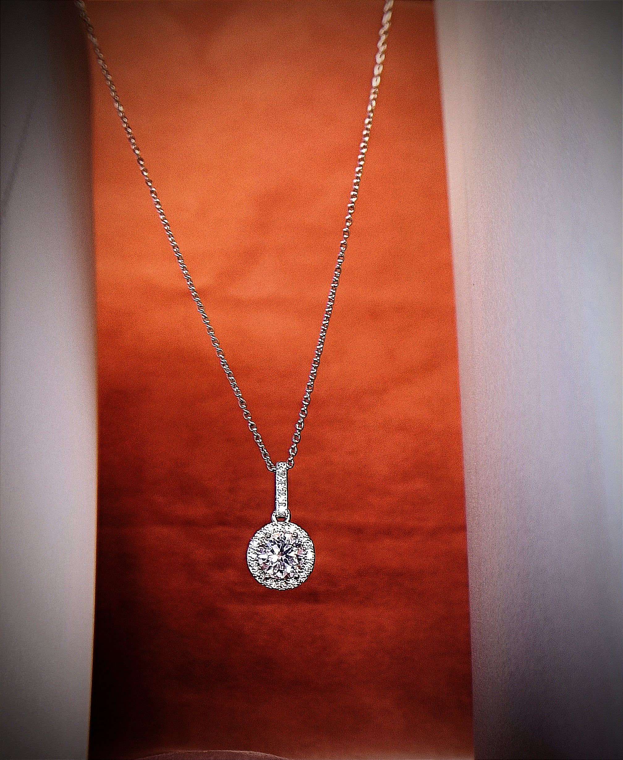 Round Solitaire Halo Locket