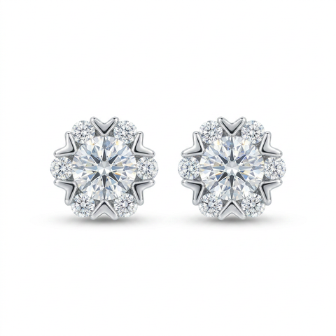 Rosebud Round Earrings