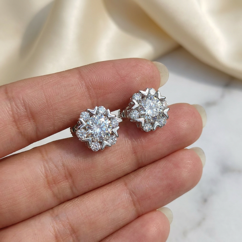 Rosebud Round Earrings