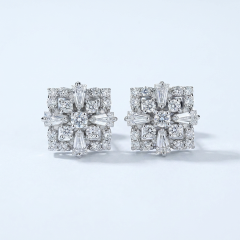 Round and Baguette Fancy Studs