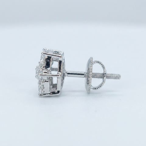 Round and Baguette Fancy Studs
