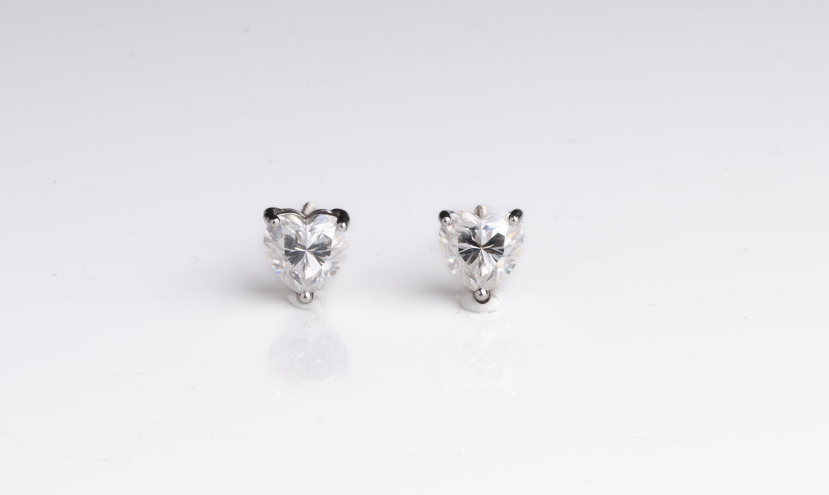 Evergreen Heart Solitaire Earrings