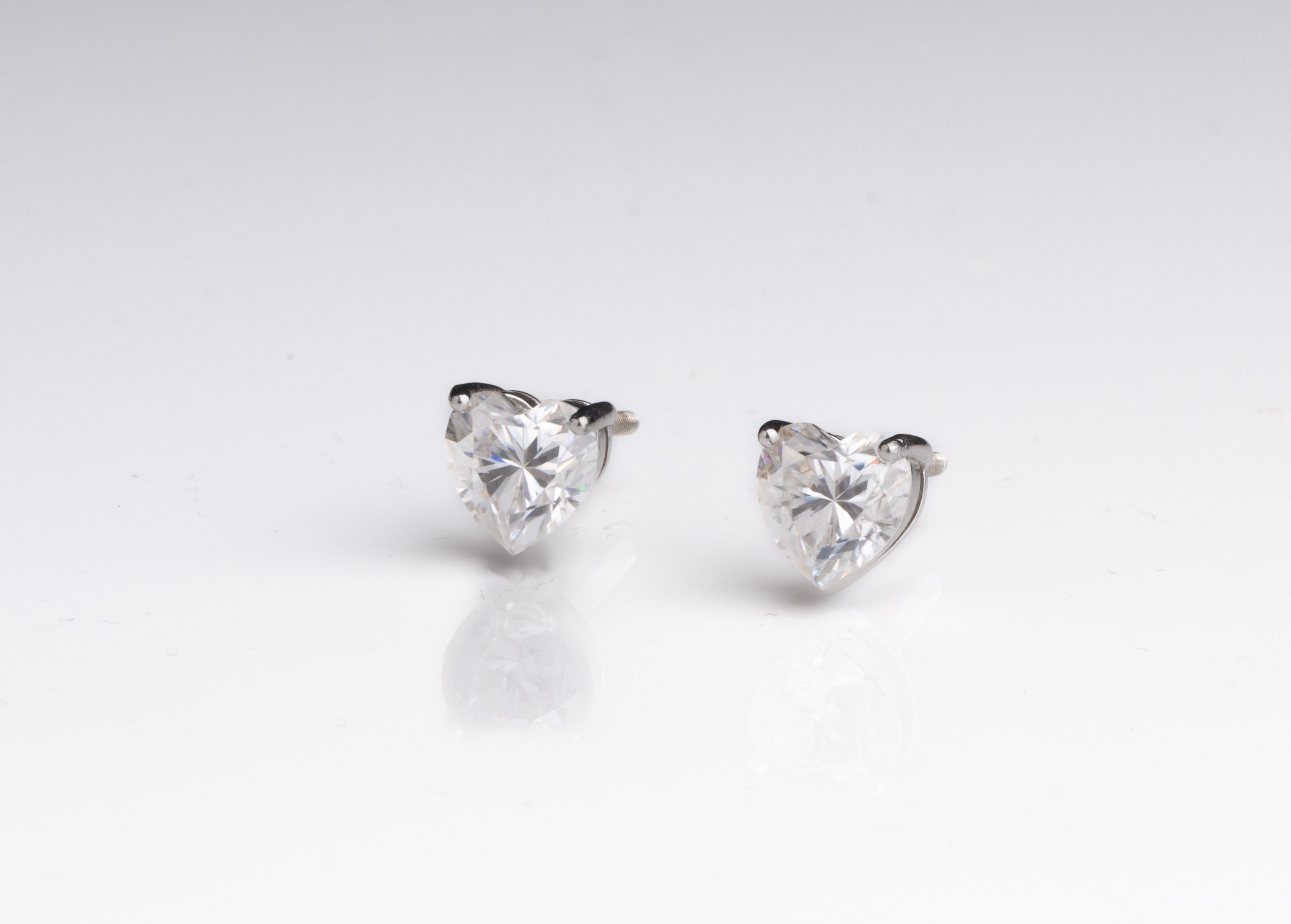 Evergreen Heart Solitaire Earrings