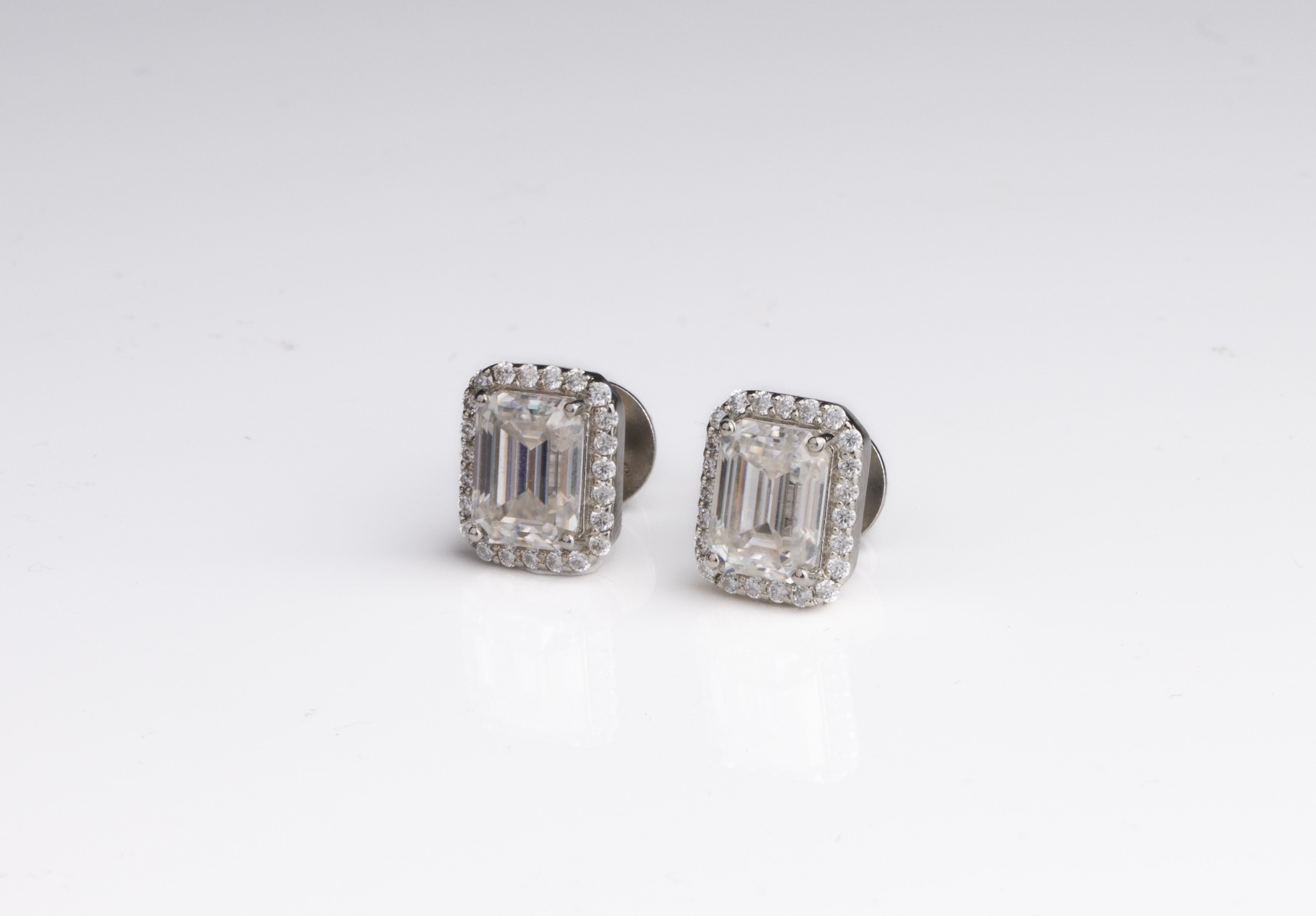 Glowing Halo Emerald Earrings