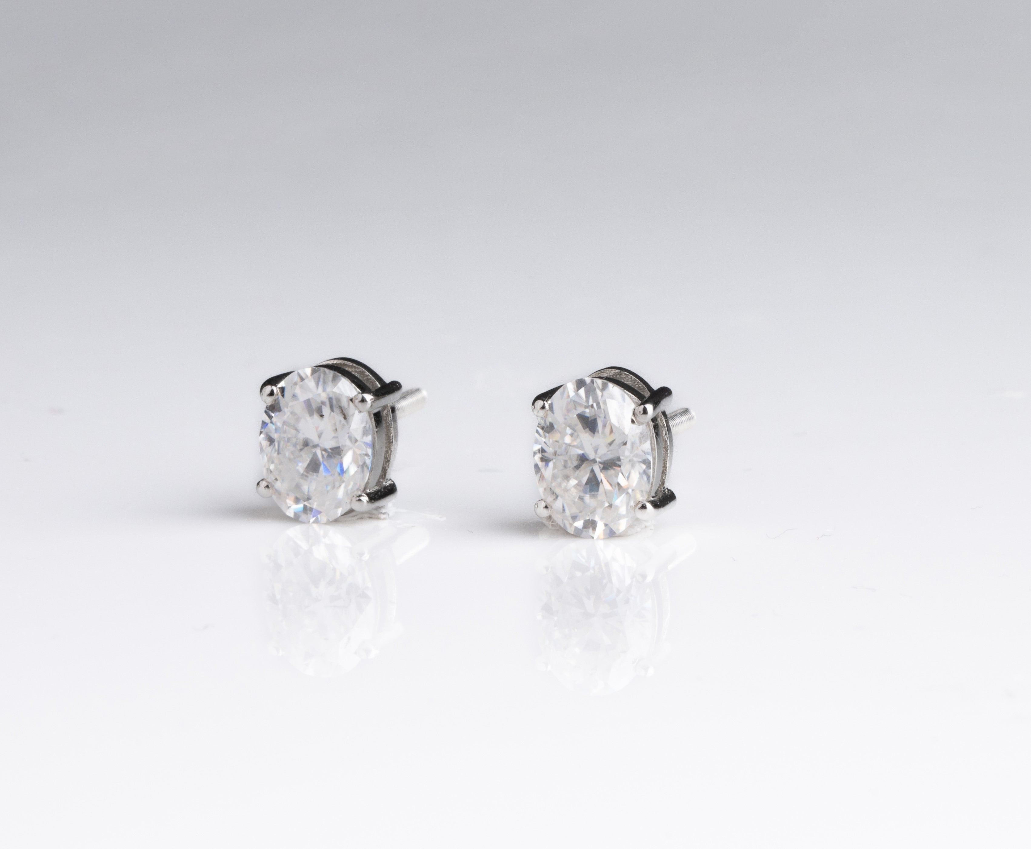 Evergreen Oval Solitaire Earrings