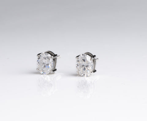Evergreen Oval Solitaire Earrings