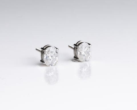 Evergreen Oval Solitaire Earrings