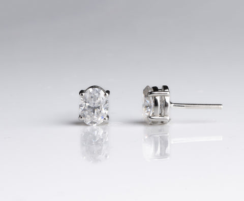 Evergreen Oval Solitaire Earrings