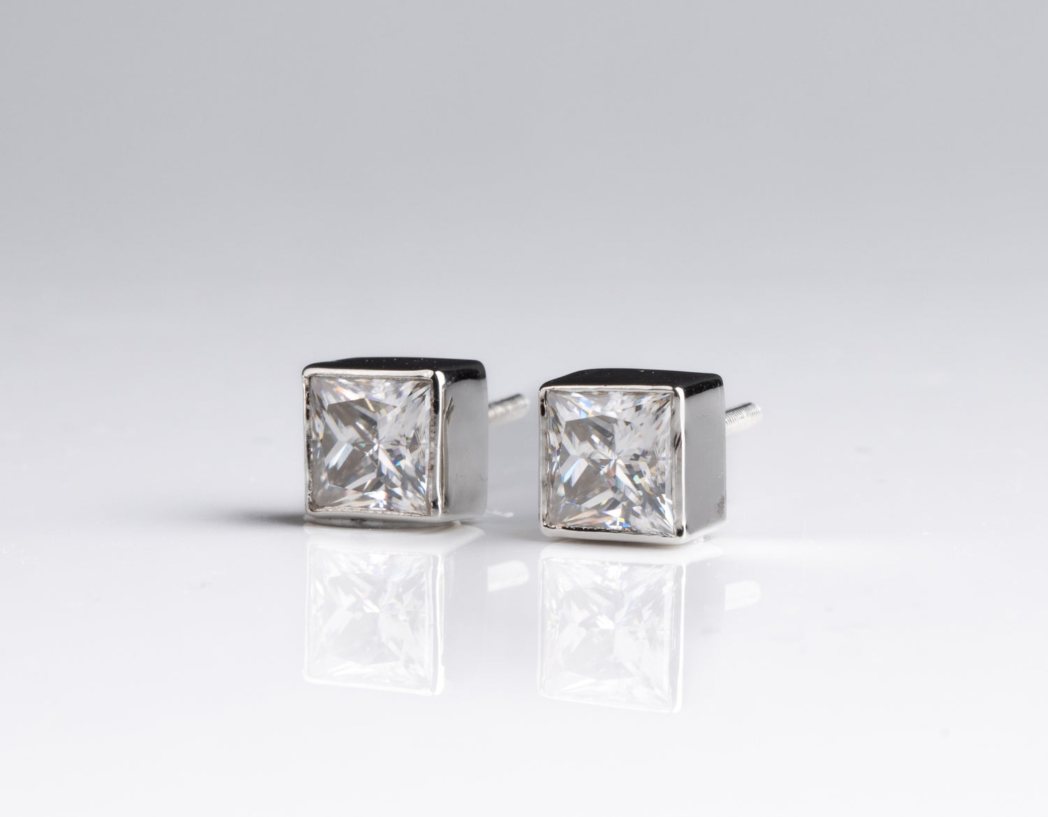 Bezel Studded Princess Earrings
