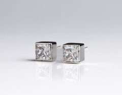 Bezel Studded Princess Earrings