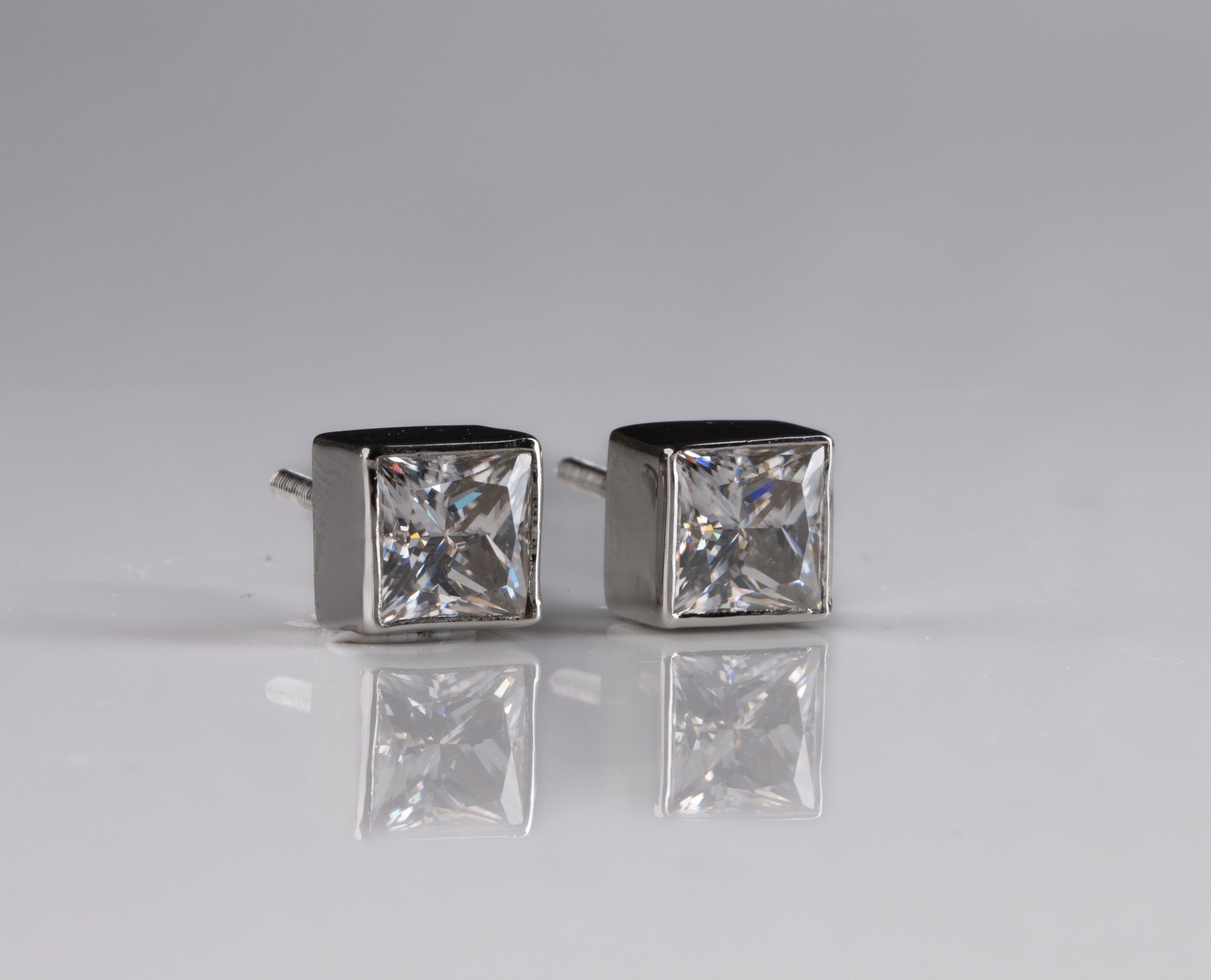 Bezel Studded Princess Earrings