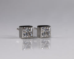Bezel Studded Princess Earrings