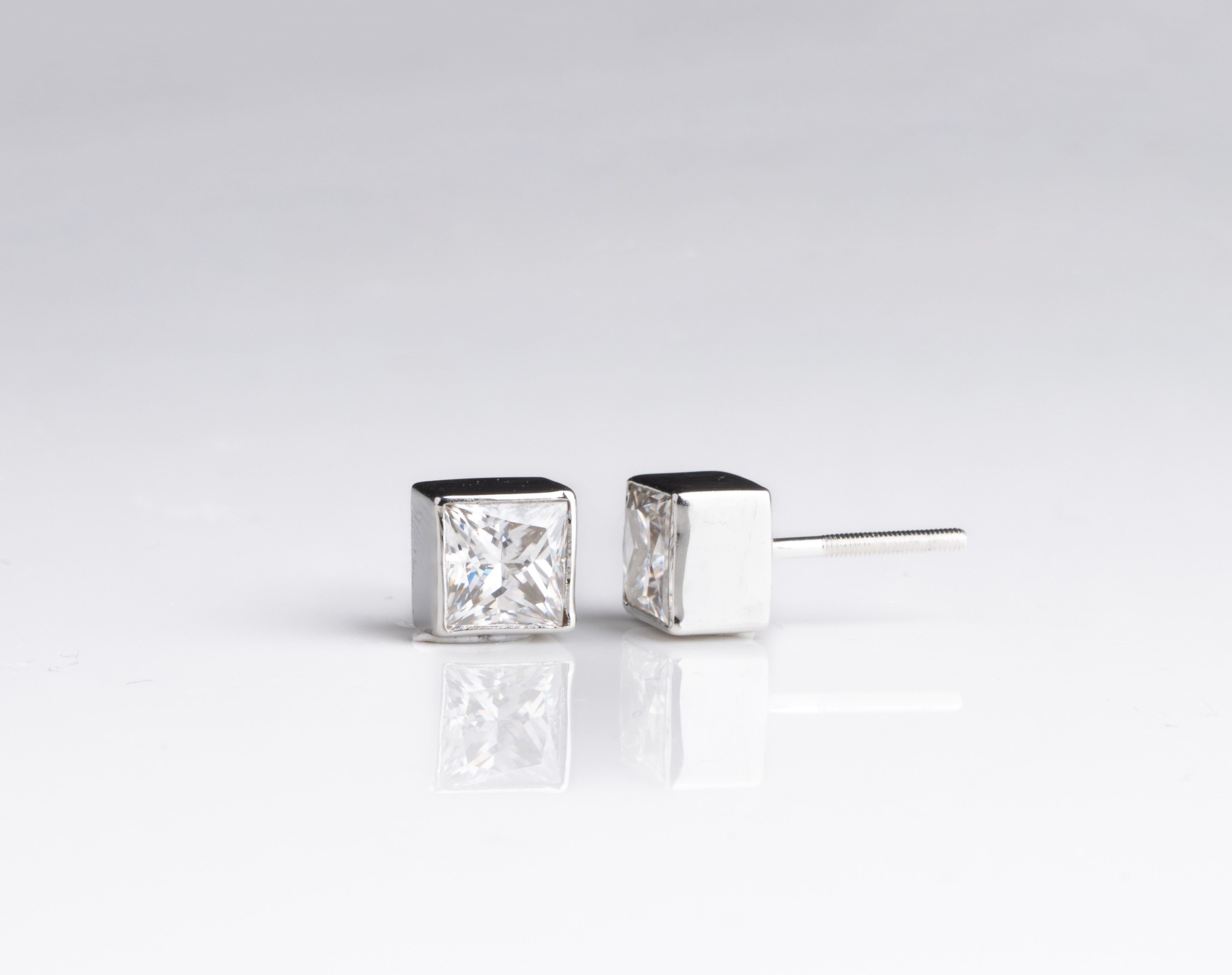 Bezel Studded Princess Earrings