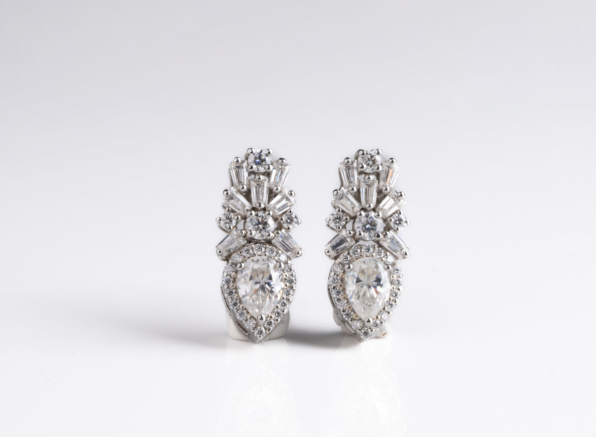 Baguette & Pears Drop Fancy Studs