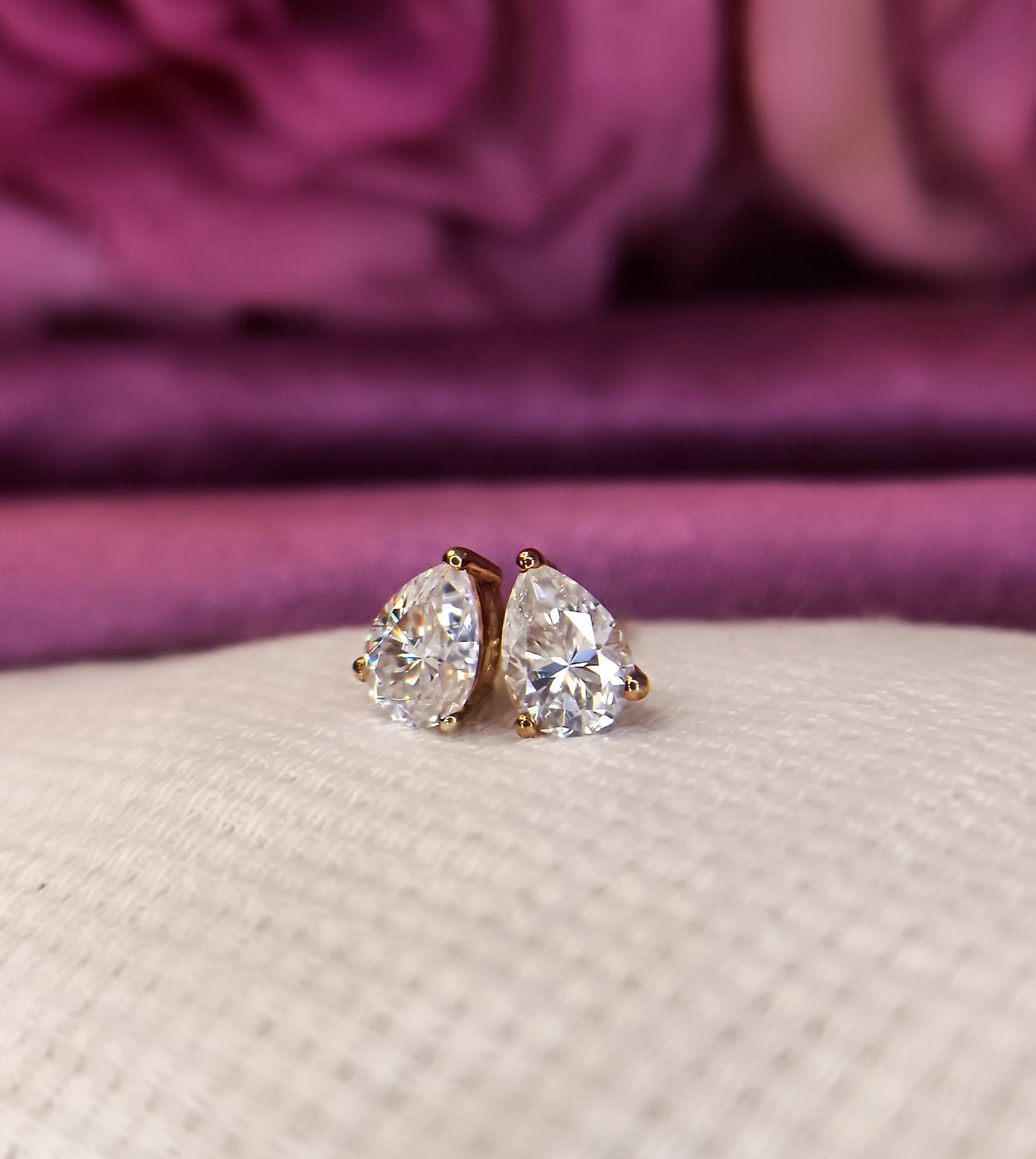 Petite Pear Rose Gold Earrings