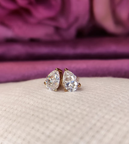 Petite Pear Rose Gold Earrings
