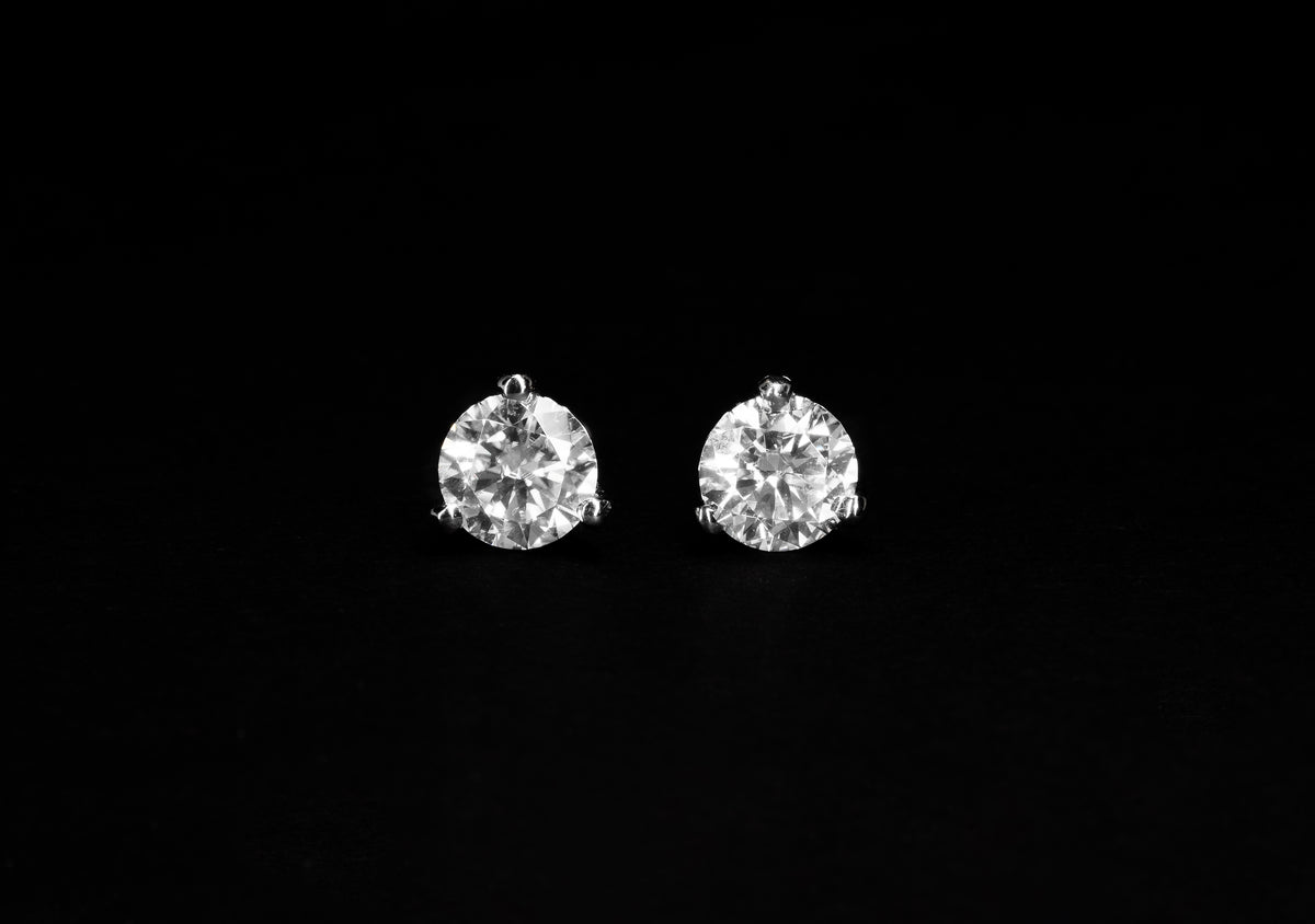 Platinum Round Petite Studs