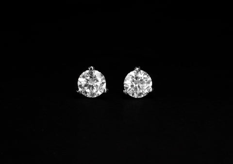 Platinum Round Petite Studs