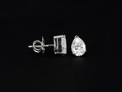 Large Platinum Pear Earrings