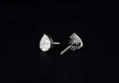 Large Platinum Pear Earrings