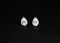 Large Platinum Pear Earrings