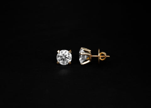 Highrise Round Prong  Earrings