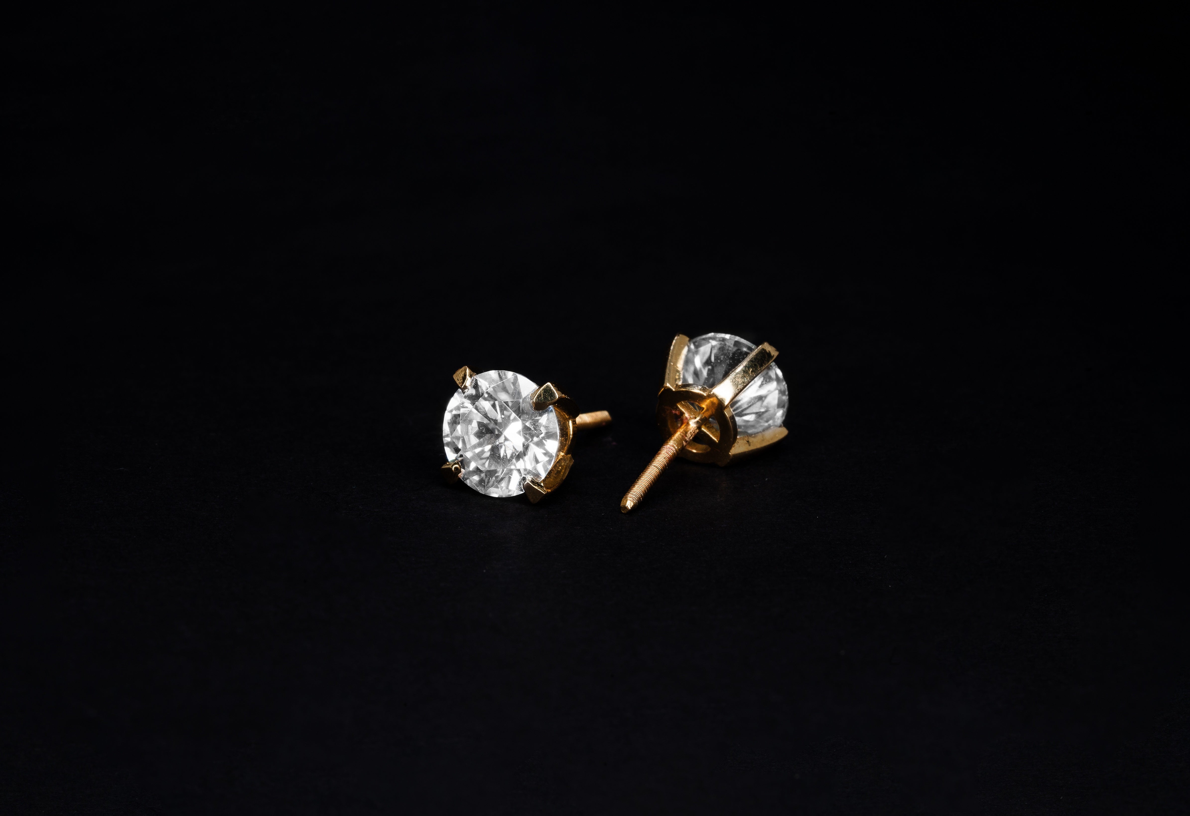 Highrise Round Prong  Earrings