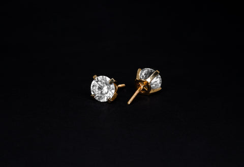 Highrise Round Prong  Earrings