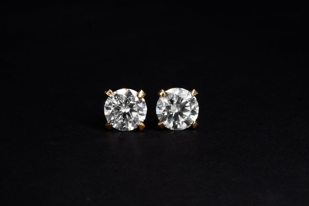 Highrise Round Prong  Earrings