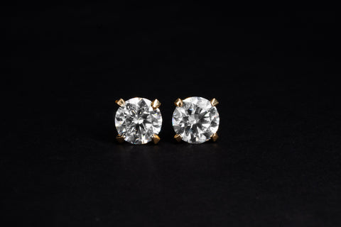 Highrise Round Prong  Earrings