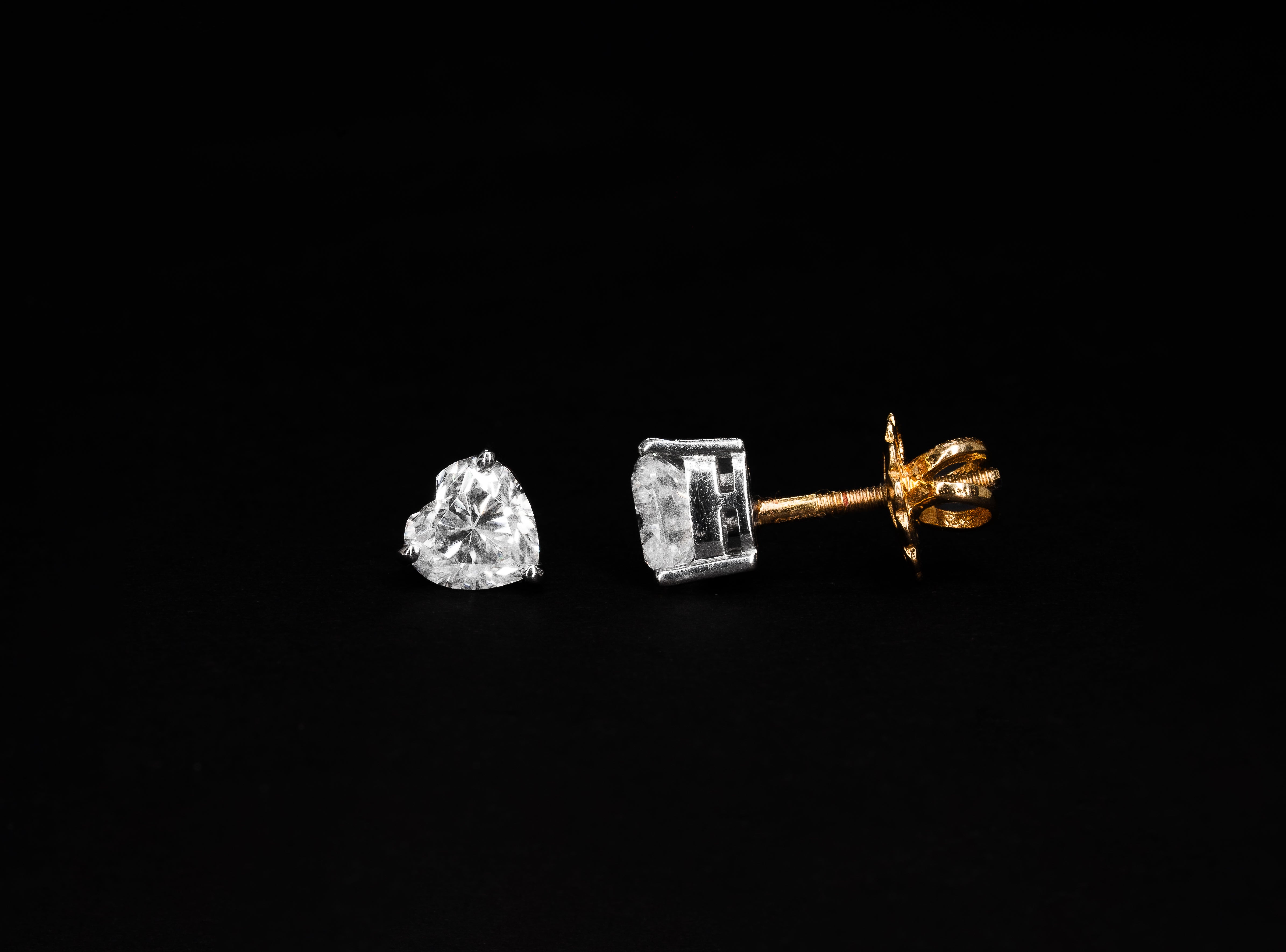 Heart Solitaire Earrings