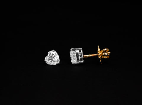 Heart Solitaire Earrings