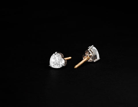 Heart Solitaire Earrings